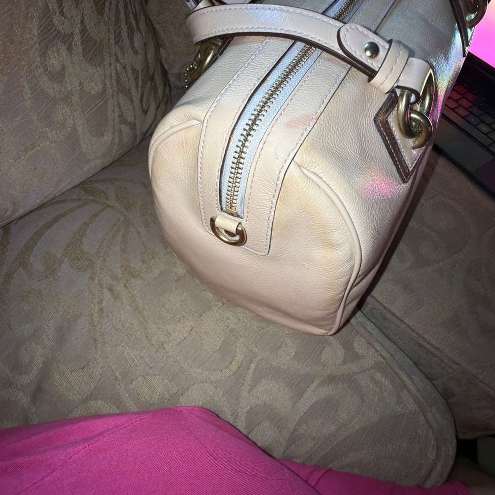 Coach F17186 Inlaid C Patent Leather Bag Leather Satchel - Picture 15 of 17